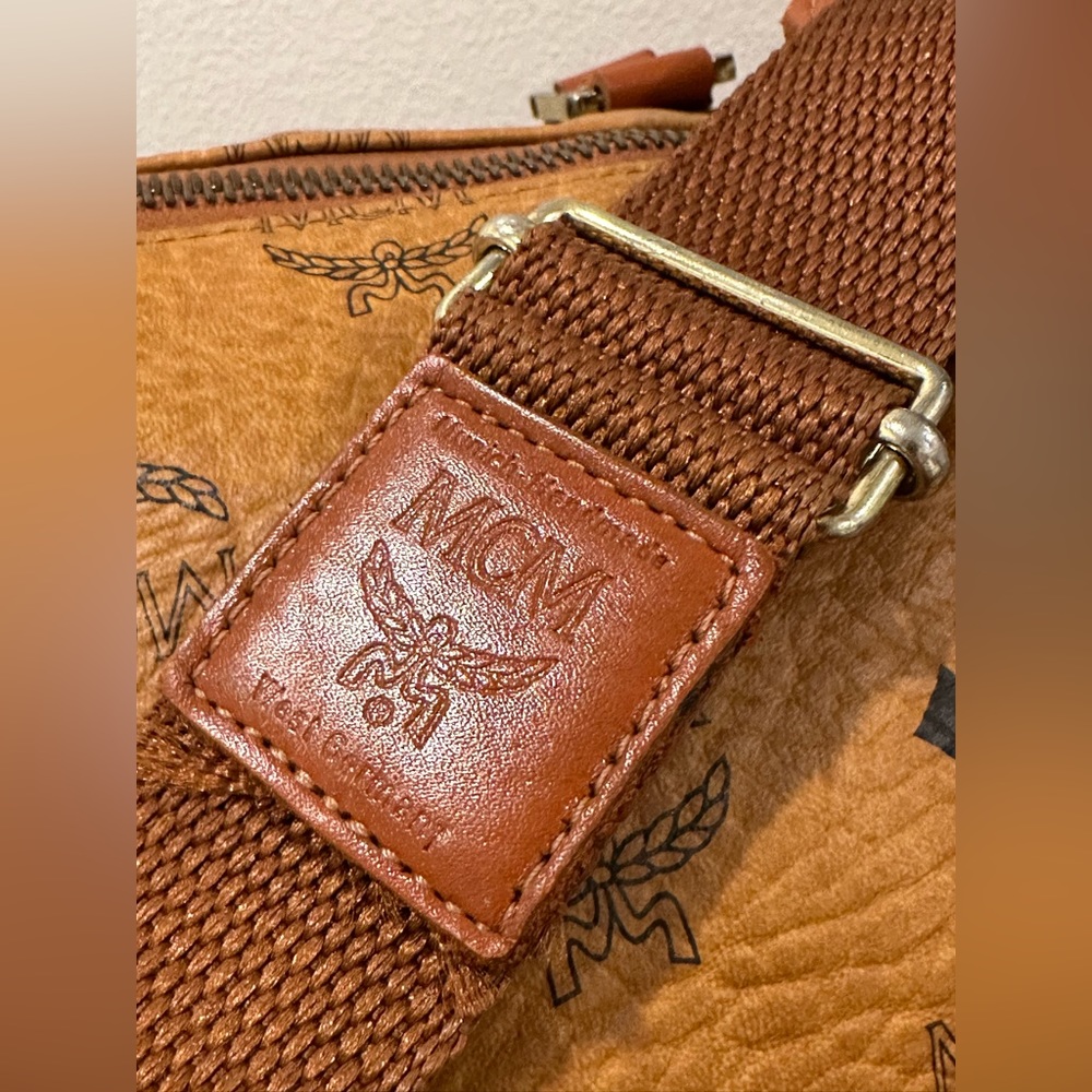 MCM Cognac Visetos Coated Canvas Stark Weekender 50 Duffel Bag - Picture 4 of 14